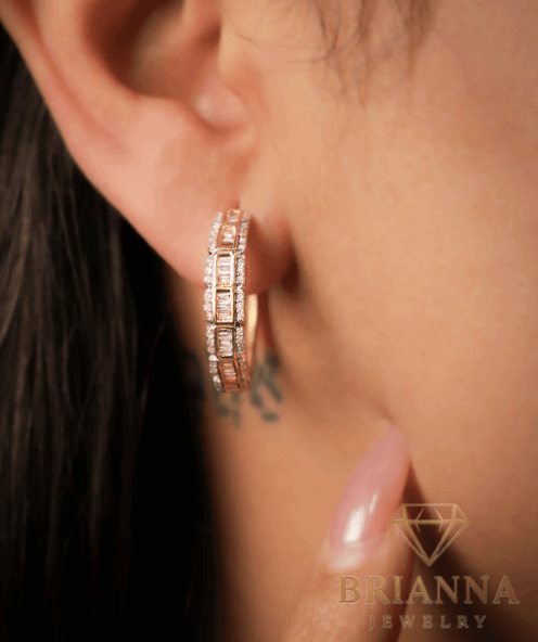 14k π Yellow Baguette Diamond Hoops Earrings (1β Inch) π β
Brianna Jewelry joya brianna jewelry