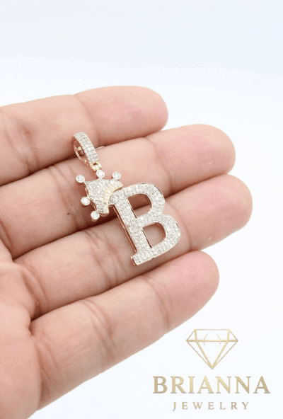 14K Initial B Pendant 💎VS Diamonds💎 – Brianna Jewelry joya brianna jewelry
