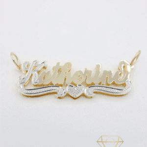 14 K Custom Double Plate Name 🤍 Pendant – Brianna Jewelry joya brianna jewelry