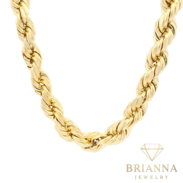 14K Hollow Rope Chain (9MM / 24” inches) – Brianna Jewelry joya brianna jewelry