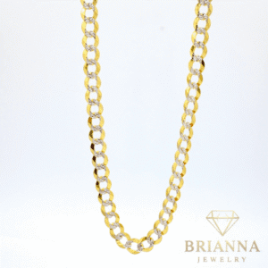 14k Solid Cuban Chain Two Tone (8MM – 24″ Inches) – Brianna Jewelry joya brianna jewelry