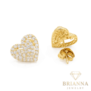 14k Heart CZ Earrings (8MM) – Brianna Jewelry joya brianna jewelry