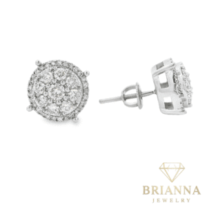 14k White Gold Round Diamond Earrings (10.5MM) 💎 – Brianna Jewelry joya brianna jewelry