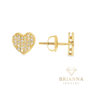 14k Heart Diamond Earrings (8MM) 💎 – Brianna Jewelry joya brianna jewelry