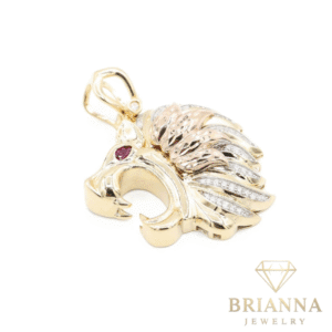 14K Lion CZ Pendant – Brianna Jewelry joya brianna jewelry