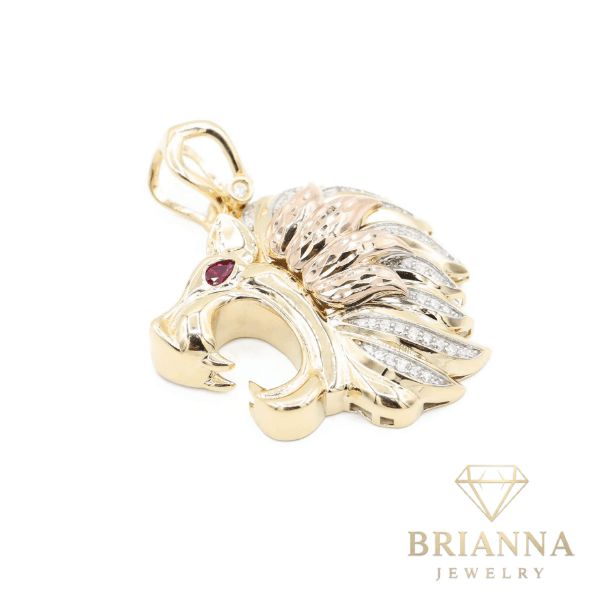14K Lion CZ Pendant – Brianna Jewelry joya brianna jewelry