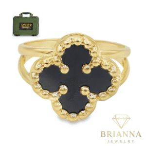 14 k Women’s Black Alt. Clover Ring – Brianna Jewelry joya brianna jewelry