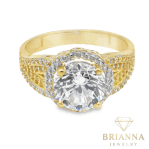 14K Women’s CZ Round Engagement Ring – Brianna Jewelry joya brianna jewelry