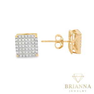 14K Full CZ Square Earrings (6.8MM) – Brianna Jewelry joya brianna jewelry