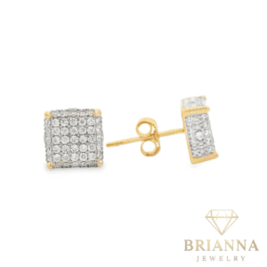 14K Full CZ Square Earrings (7MM) – Brianna Jewelry joya brianna jewelry