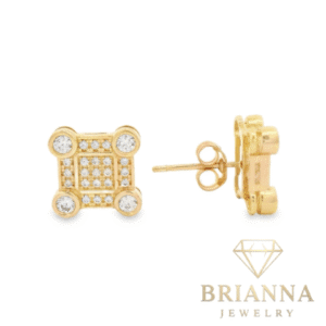 14K Full CZ Square Alt. Earrings (9MM) – Brianna Jewelry joya brianna jewelry