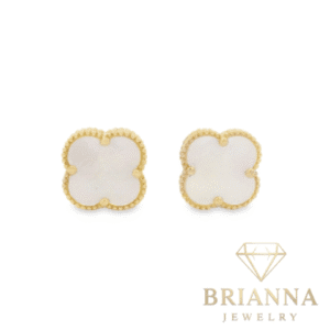 14K White Clover Earrings (10MM) – Brianna Jewelry joya brianna jewelry