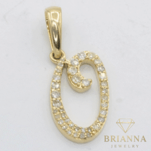 14K Initial O Pendant 💎VVS Diamonds💎 (Small) – Brianna Jewelry joya brianna jewelry