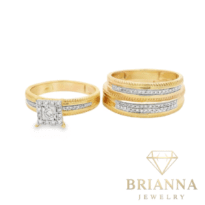14k Trio Set Square Diamond 💎 Line Style Rings – Brianna Jewelry joya brianna jewelry