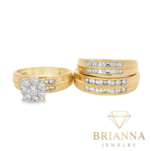 14k Trio Set Diamond 💎 Double Line Rings – Brianna Jewelry joya brianna jewelry