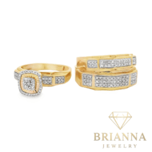 14k Trio Set Diamond 💎 SquareStyle Rings – Brianna Jewelry joya brianna jewelry