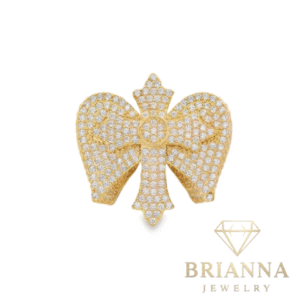 14k CZ Cross Men’s Wings Ring – Brianna Jewelry joya brianna jewelry