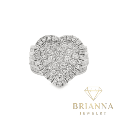 14 K White Gold JUMBO Heart VVS Diamond 💎 Ring – Brianna Jewelry joya brianna jewelry