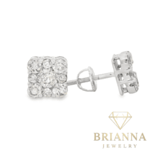 14k Square Diamond Earrings (7MM) 💎 – Brianna Jewelry joya brianna jewelry
