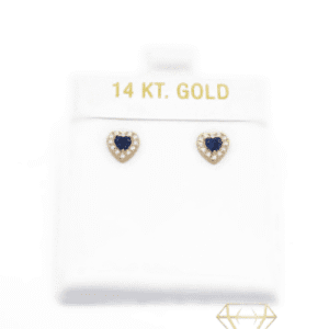 14K Heart (CZ Blue) Earrings – – Brianna Jewelry joya brianna jewelry