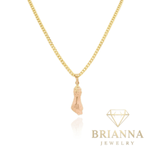 14k Gold Azabache ✊ Pendant W/ Solid Cuban Chain (16” Inches) – Brianna Jewelry joya brianna jewelry