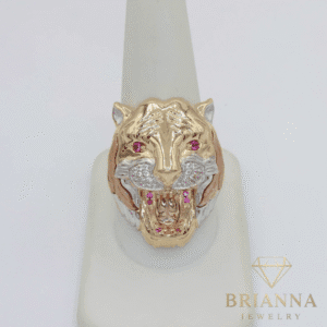 14k Men’s CZ Ring (Tiger) – Brianna Jewelry joya brianna jewelry