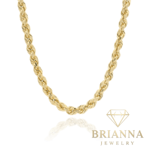 14K Hollow Rope Chain (5MM / 24” inches) – Brianna Jewelry joya brianna jewelry
