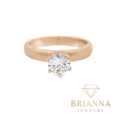 14K Women’s CZ Thick Engagement Ring – Brianna Jewelry joya brianna jewelry