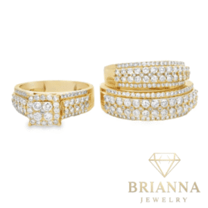 14k Trio Set Diamond 💎 Square Rings – Brianna Jewelry joya brianna jewelry