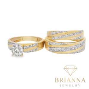 14k Trio Set Three Lines Diamond 💎 Rings – Brianna Jewelry joya brianna jewelry