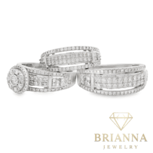14k White Gold Trio Set Diamond 💎 Rings – Brianna Jewelry joya brianna jewelry