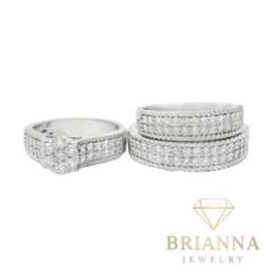 14k White Gold Trio Set Diamond 💎 Classic Rings – Brianna Jewelry joya brianna jewelry