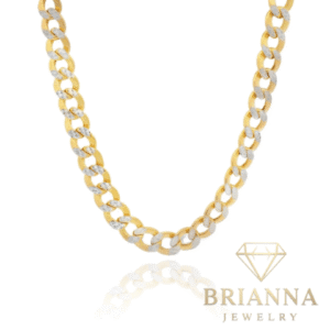 14k Hollow Cuban Curb Two Tone Chain (7.5MM / 22” Inches) – Brianna Jewelry joya brianna jewelry