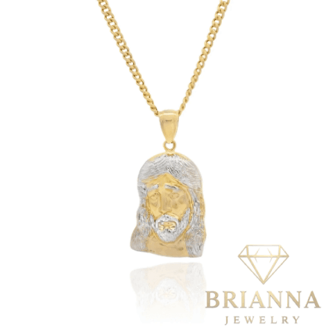 14K Jesus Pendant W/ Hollow Cuban Chain (22” Inches) – Brianna Jewelry joya brianna jewelry