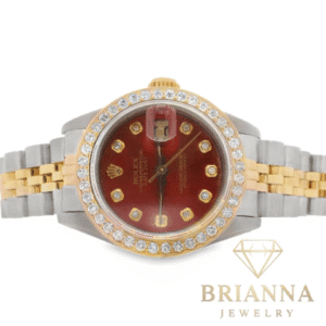 Women Rolex Watch Red Dial With 💎 Diamonds and Diamond Bezel 26MM – Brianna Jewelry joya brianna jewelry