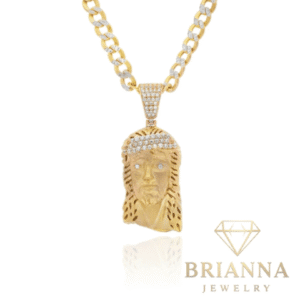 14K Jesus Face Pendant w/ Hollow Cuban Chain Two Tone (6.5MM – 24” Inc –
Brianna Jewelry joya brianna jewelry