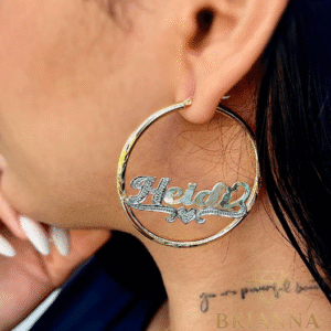 14 k Custom Name Hoops Earrings – Brianna Jewelry joya brianna jewelry