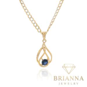 14K Blue Stone Pendant W/ Solid Two Tone Cuban Chain (2.5MM – 16” Inch –
Brianna Jewelry joya brianna jewelry