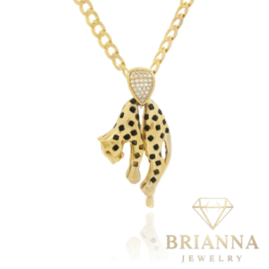 14K Panther Pendant W/ Solid Cuban Chain (4.5MM – 18″ Inches) – Brianna Jewelry joya brianna jewelry