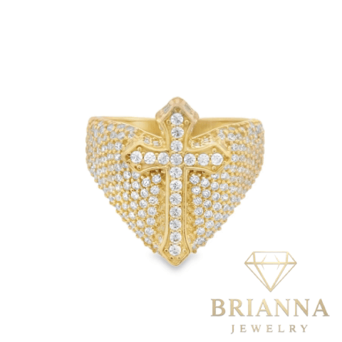 14k Cross CZ Ring – Brianna Jewelry joya brianna jewelry