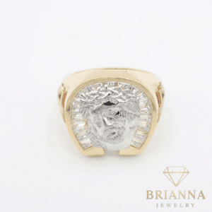 14k Men’s Jesus Face Ring CZ – Brianna Jewelry joya brianna jewelry