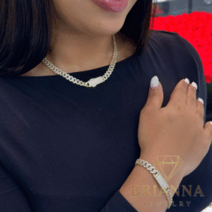 14 K Hollow Choker + Bracelet Full CZ Set (7MM) – Brianna Jewelry joya brianna jewelry