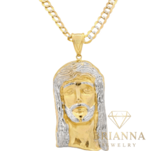 14K Jesus face Pendant W/ Solid Two Tone Cuban Chain (5.7MM – 24” Inch –
Brianna Jewelry joya brianna jewelry