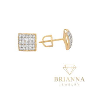 14K CZ Square Earrings (6.5MM) – Brianna Jewelry joya brianna jewelry