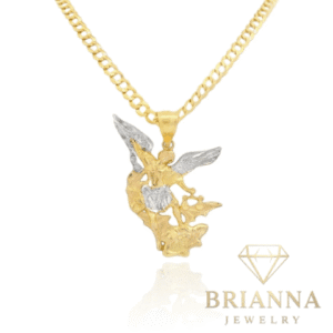 14K San Miguel Pendant W/ Solid Cuban Chain (3.5MM – 24” Inches) – Brianna Jewelry joya brianna jewelry