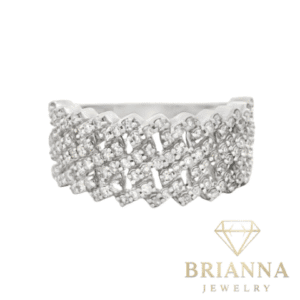 14K White Gold Men Double Cuban Diamond Ring 💎 – Brianna Jewelry joya brianna jewelry