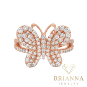 14K Rose Gold Butterfly 🦋 VS Diamond Ring 💎 – Brianna Jewelry joya brianna jewelry