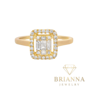 14K Women Square Diamond 💎 Ring – Brianna Jewelry joya brianna jewelry