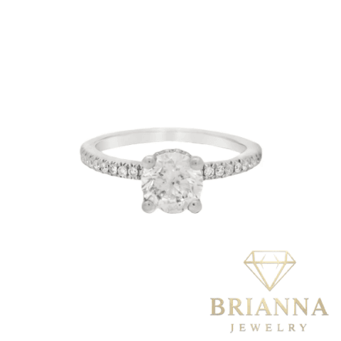 18 K White Gold Engagement Ring 1.36CT VVS 💎 Hybrid Diamonds 😍 – Brianna Jewelry joya brianna jewelry