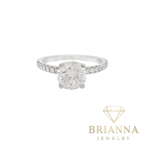 18 K White Gold Engagement Ring 1.30CT VVS 💎 Hybrid Diamonds 😍 – Brianna Jewelry joya brianna jewelry